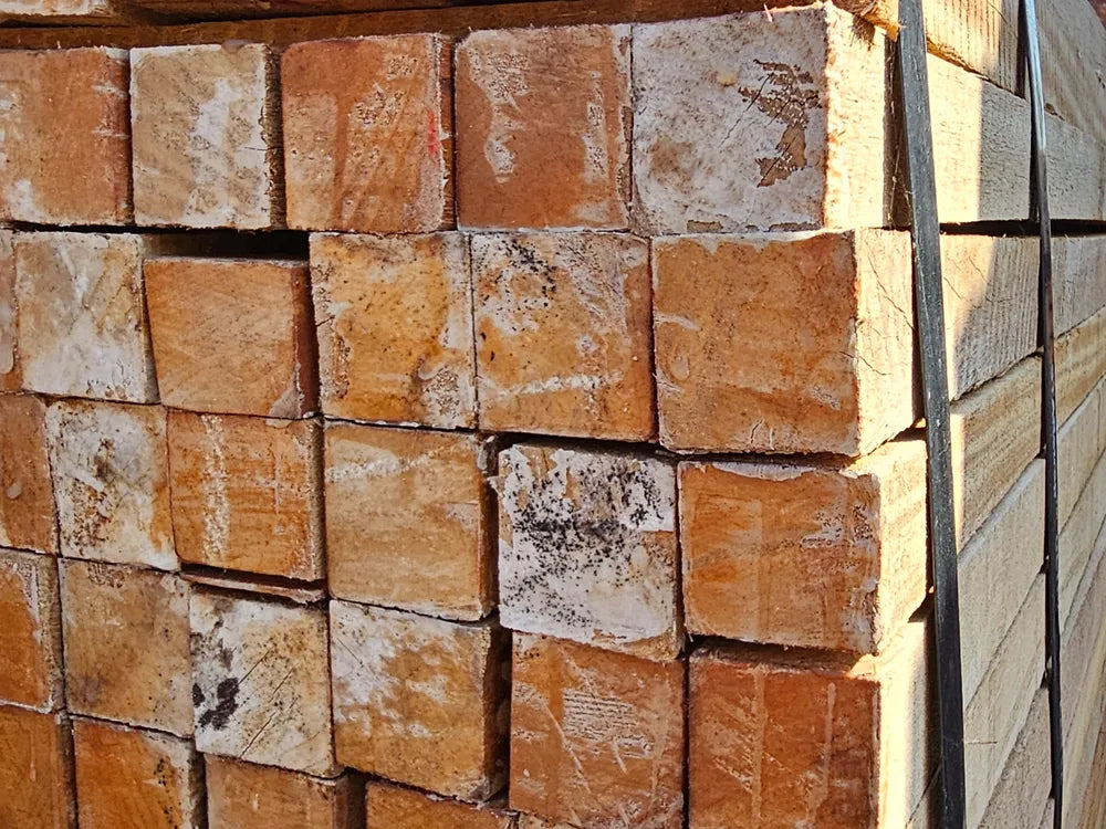 Hardhouten paal 80 x 80, ongeschaafd