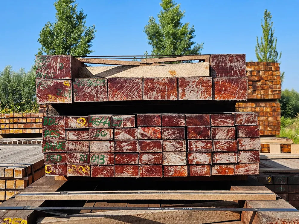Angelim Vermelho hardhouten balk 100 x 150, ongeschaafd